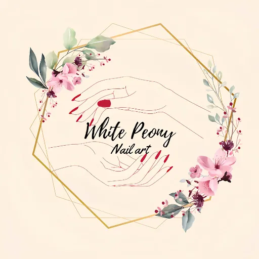 White Peony Nail Art 2